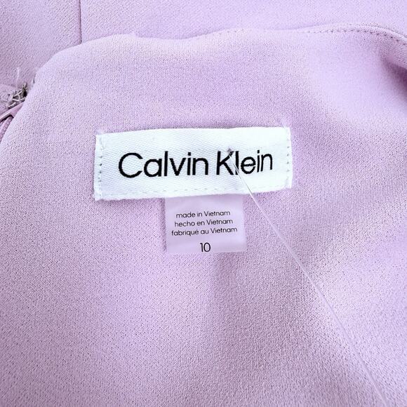 Calvin Klein Keyhole Sheath Dress Size 10 Lilac Pastel Knee Length Cocktail NEW - Picture 9 of 16